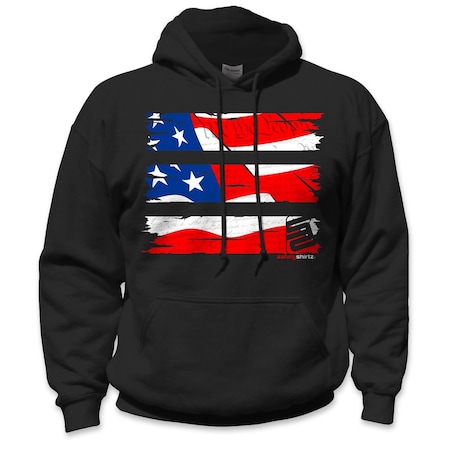 Safetyshirtz Old Glory High Visibility Hoodie, Black, XL 61050403XL